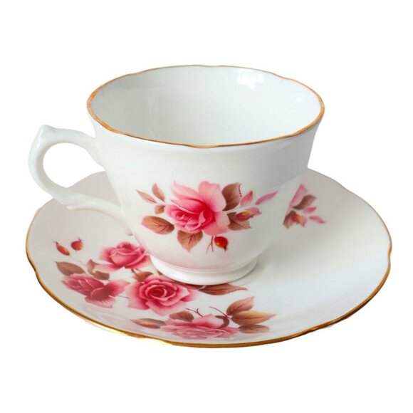 Vintage Royal Grafton Teacup and Saucer Rose Floral Tea Cup - Picture 2 of 5